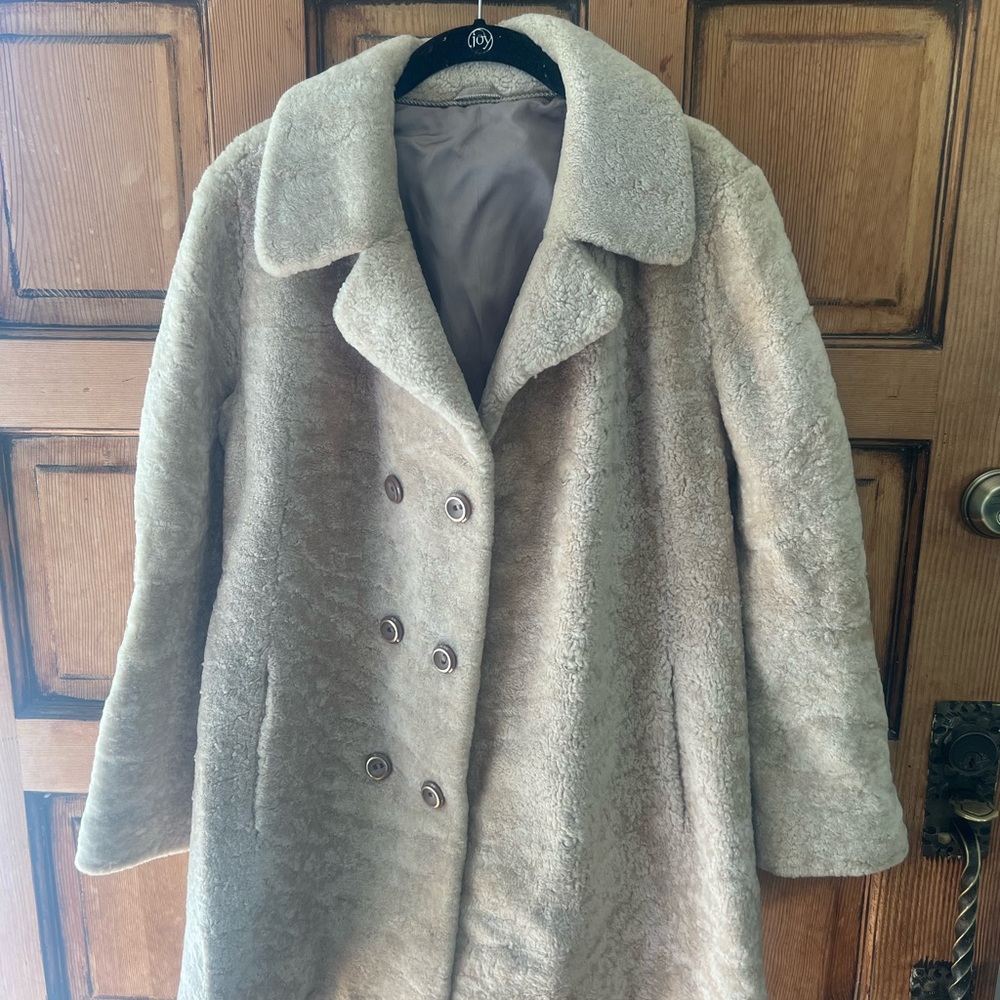 Women's Cream Double-Breasted Coat